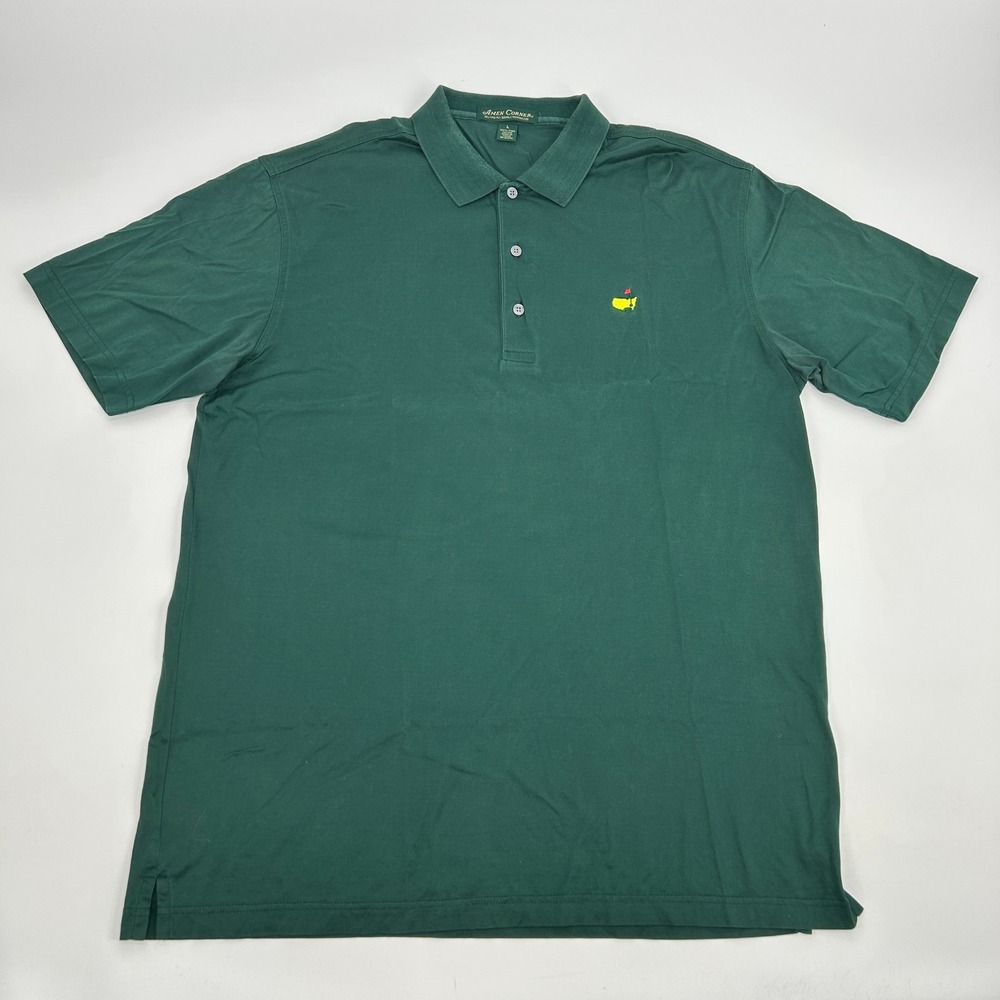 Amen Corner Masters Golf Polo Shirt Mens Large Green Pima Cotton Augusta